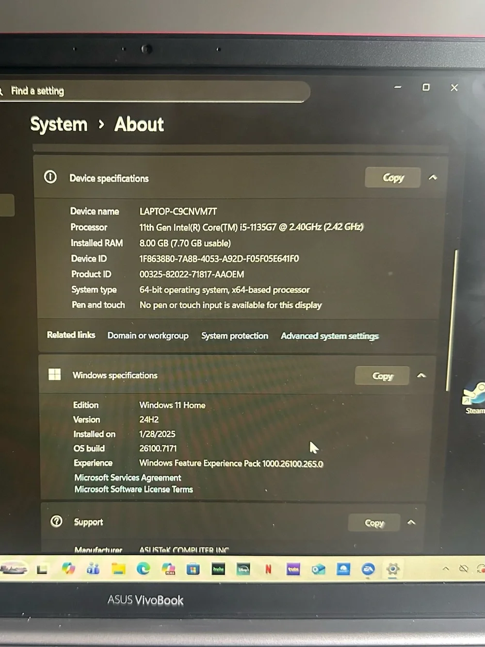 ASUS VivoBook s15 Laptop - red
